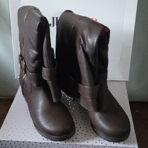 JustFab Brown Combat & Moto Boots